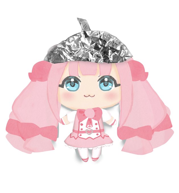 思考盗聴電磁波から頭を守るモモコぬいぐるみの絵 