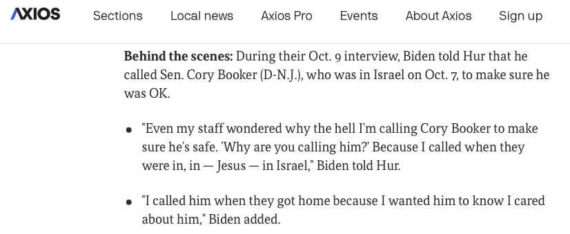 In the Hur transcript, Biden comes off as a thoroughly good human being.