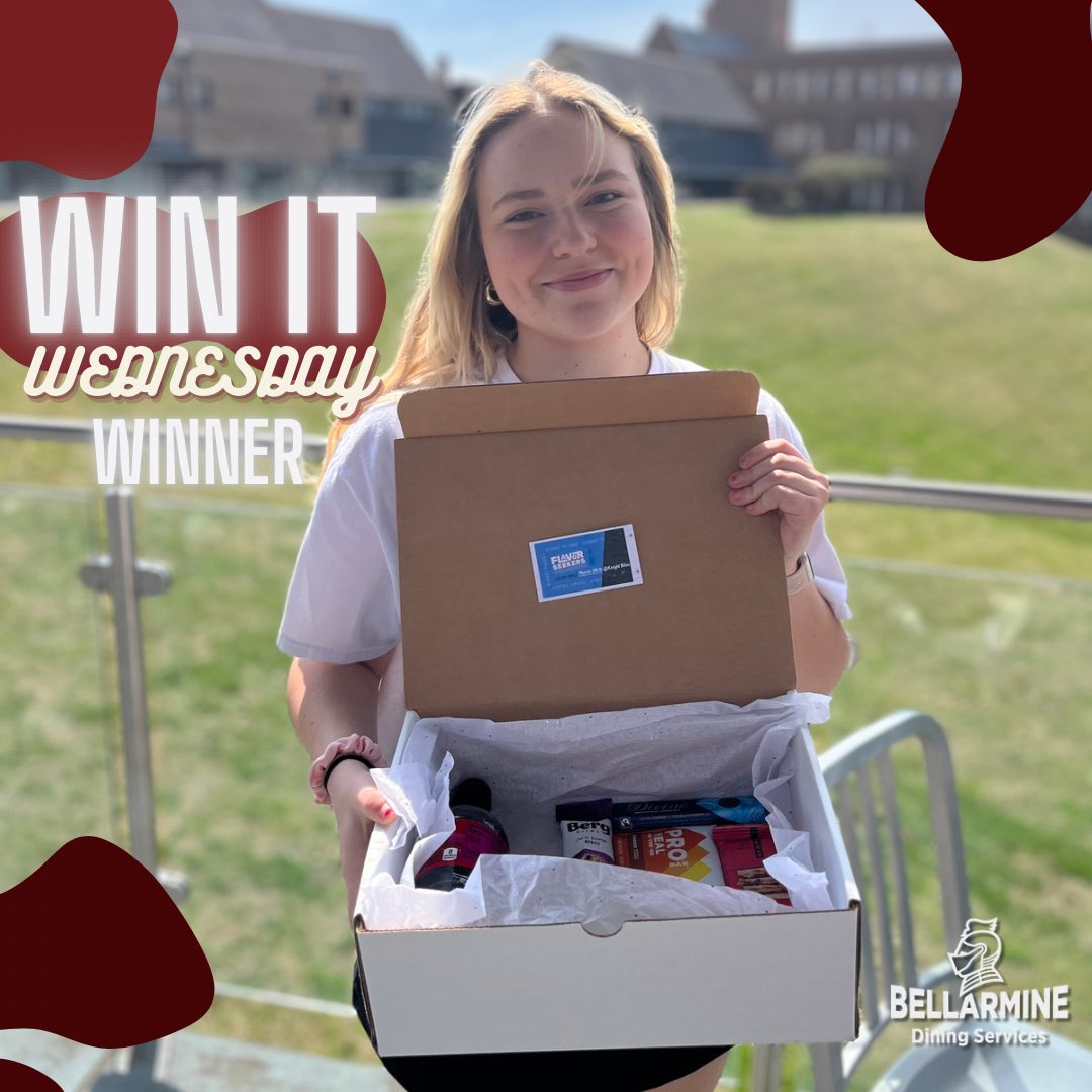 Thanks to everyone who participated in our last Win It Wednesday! Mazie Robertson, we hope you enjoy your prize!

#WinItWednesday
#Sodexo
#BellarmineUniversity