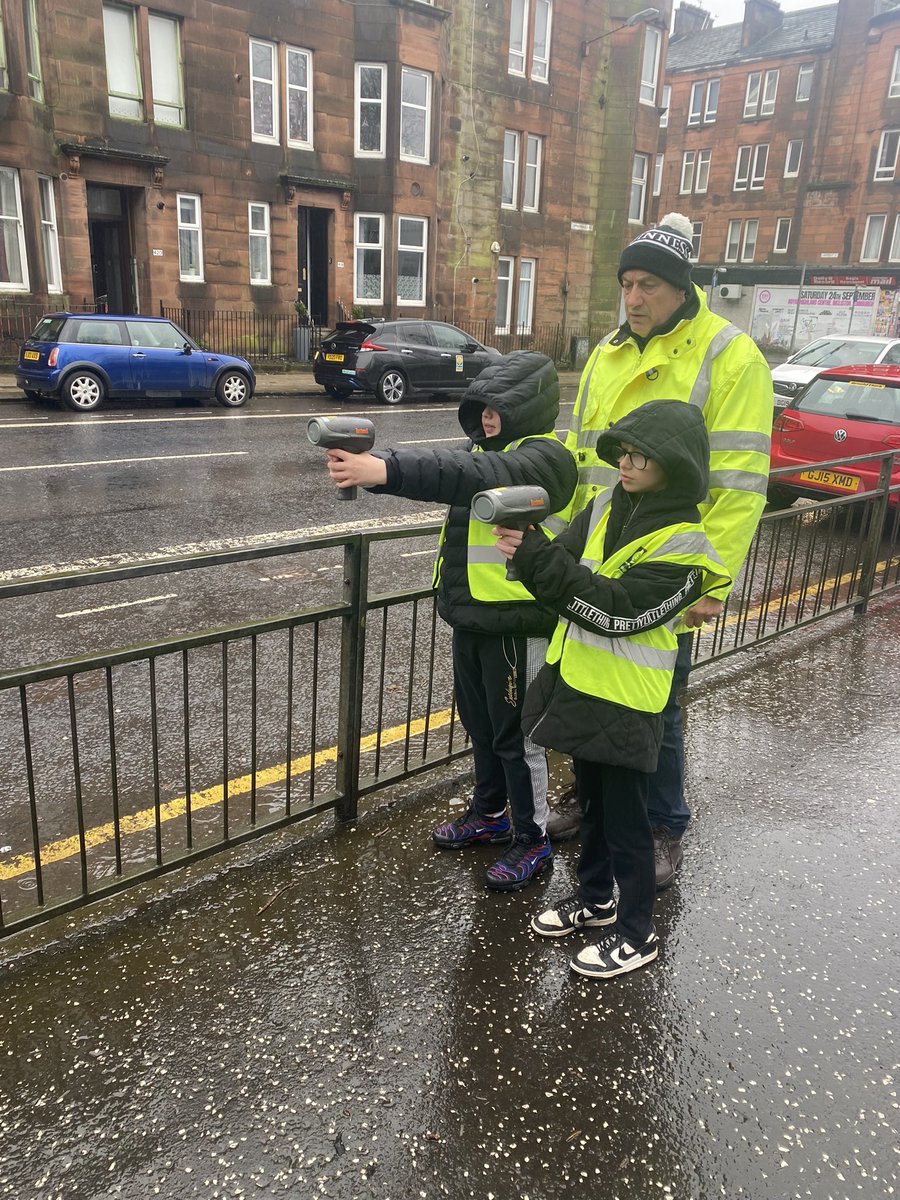 P7 were learning about road safety today and had the chance to go out with the speed guns to see how fast the cars travel outside our school.