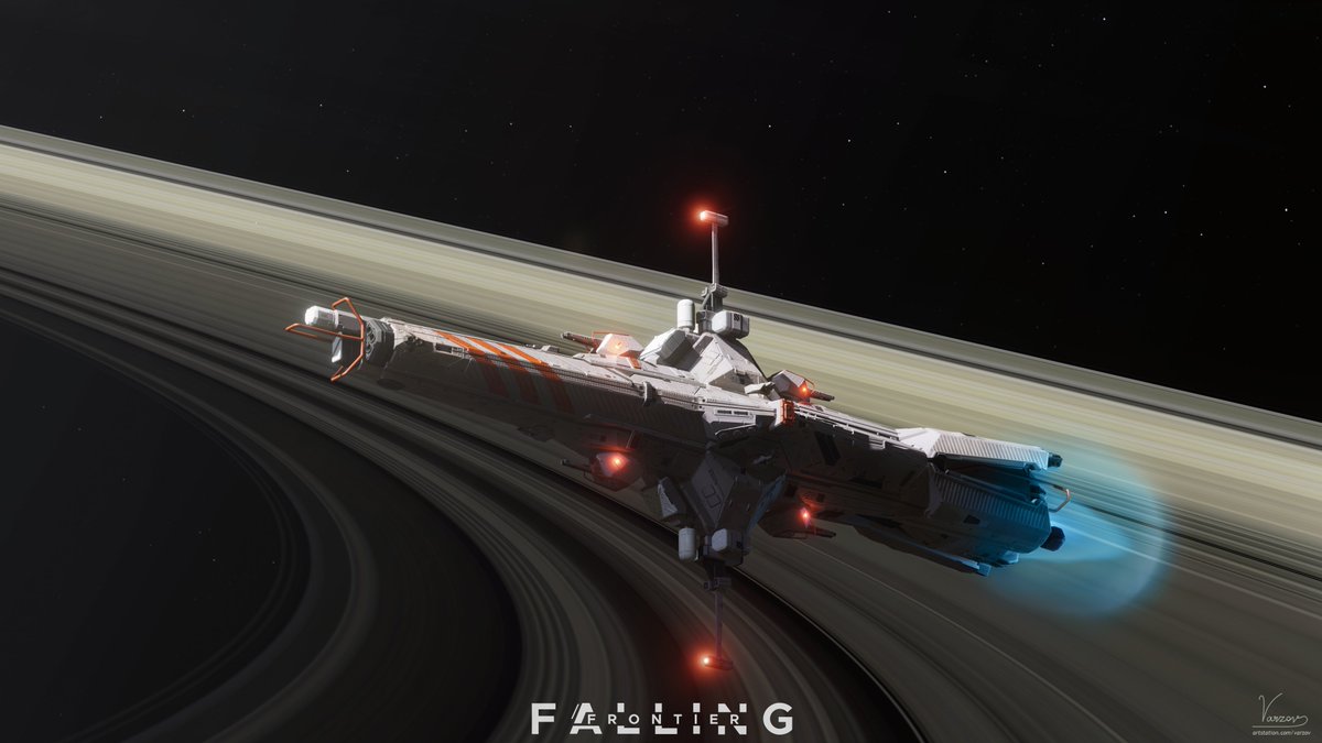 Z7000k's tweet image. A Coventry-class frigate in transit between waystations. 
#FallingFrontier 
#b3d 
#scifi 
#conceptart