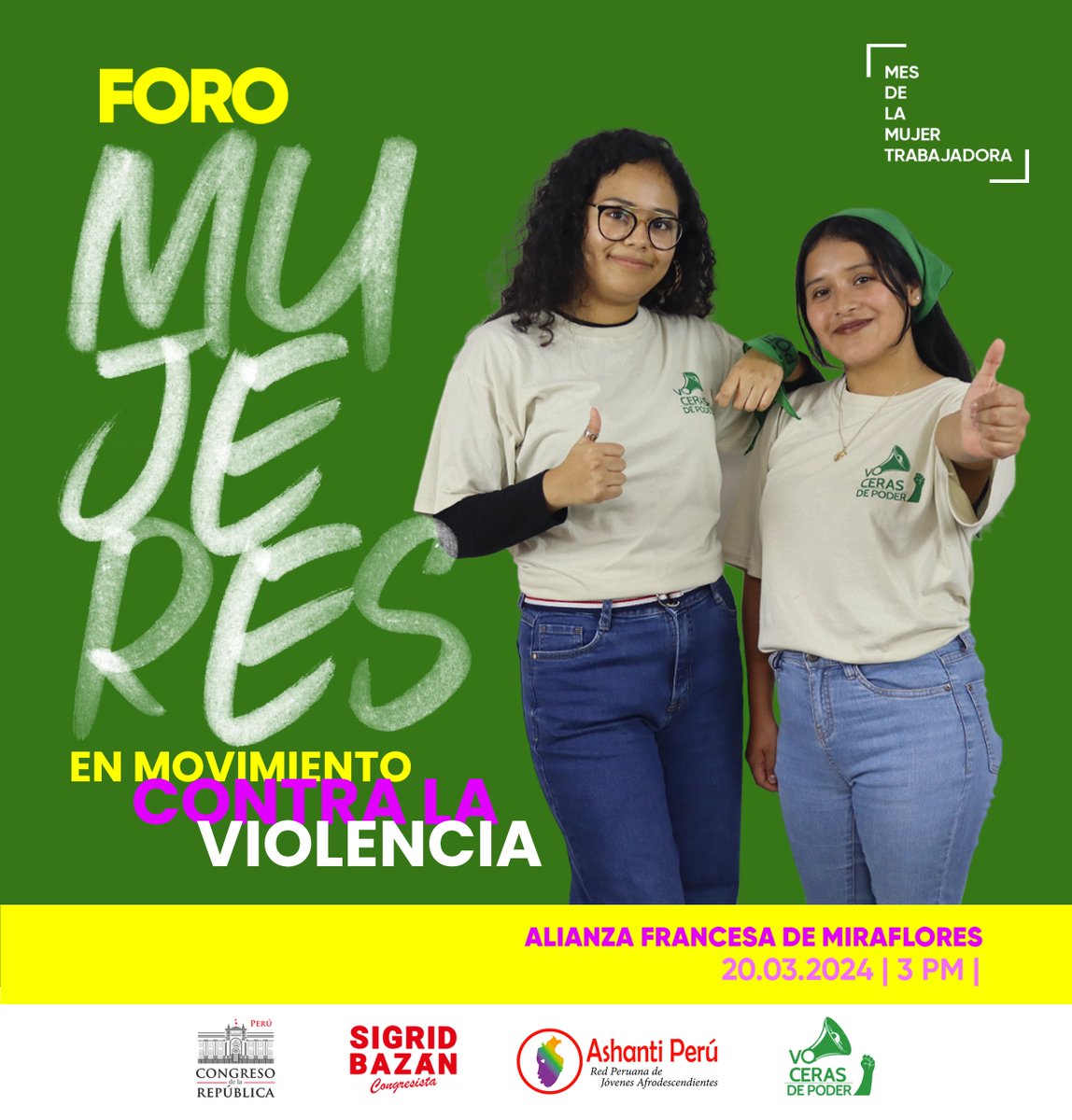 ashantiperu's tweet image. 💜Únete al foro "Mujeres en Movimiento" por el #MesDeLaMujer, organizado por @ashantiperu y @sigrid_bazan. Reflexionemos sobre la lucha contra la #violenciadegénero y la #saludsexualyreproductiva. ¡Este miércoles 20 a las 15:00 en @aflimaoficial! 🤩
#MujeresContraLaViolencia