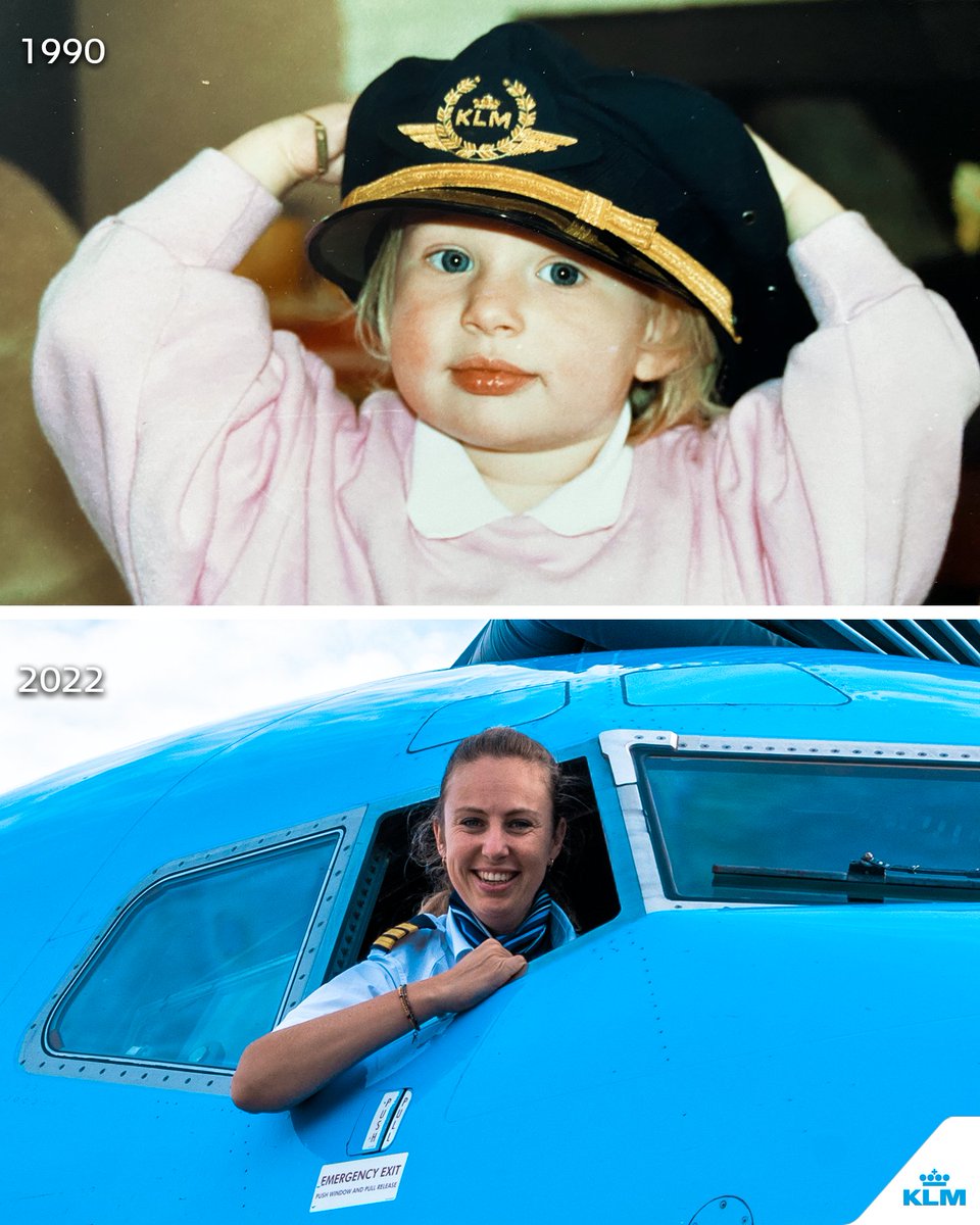 Eyes on the job! 👀 When you already know you want to be a pilot when you’re just 2 years old, it’s just meant to be! 💙 #BlueFamily #KLM