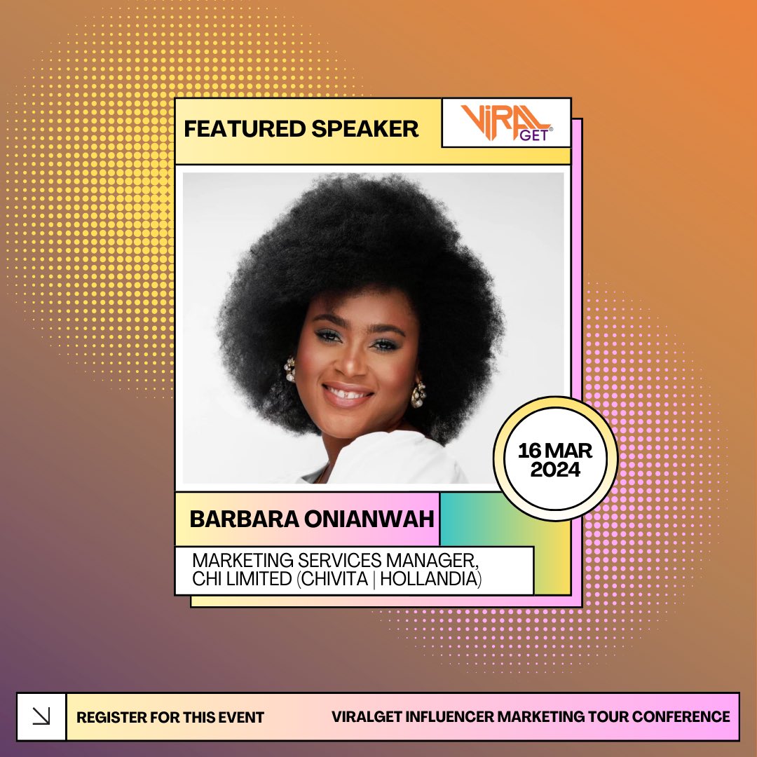 ViralGet_io's tweet photo. Barbara Onianwah is the Marketing Services Manager at CHI Limited, a Coca-Cola Company, where she supervises digital marketing, media, out-of-home, public relations, and marketing activations support for the Chivita and Hollandia brands. https://t.co/7HIW3fihoy