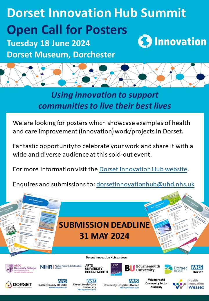 📢Open Call for Posters! Do you have an improvement project poster that you would like to showcase at the #DorsetInnovationHub Summit? Great opportunity to showcase examples of the amazing improvement (innovation) work in Dorset. Poster guidelines via: ourdorset.org.uk/innovation/ope…