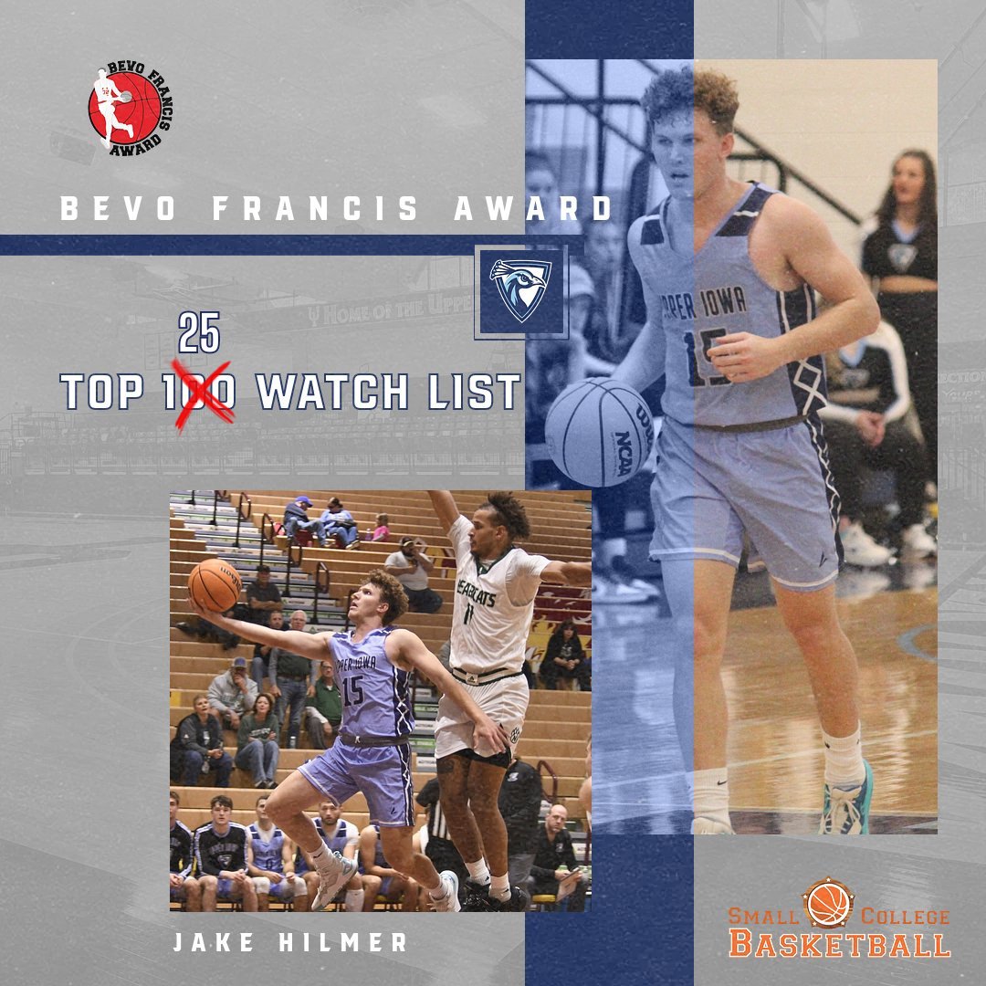 Top 25✅Jake Hilmer makes the cut to the Bevo Francis Top 25 Watch List. #FeathersUp
🔗smallcollegebasketball.com/_files/ugd/cb7…