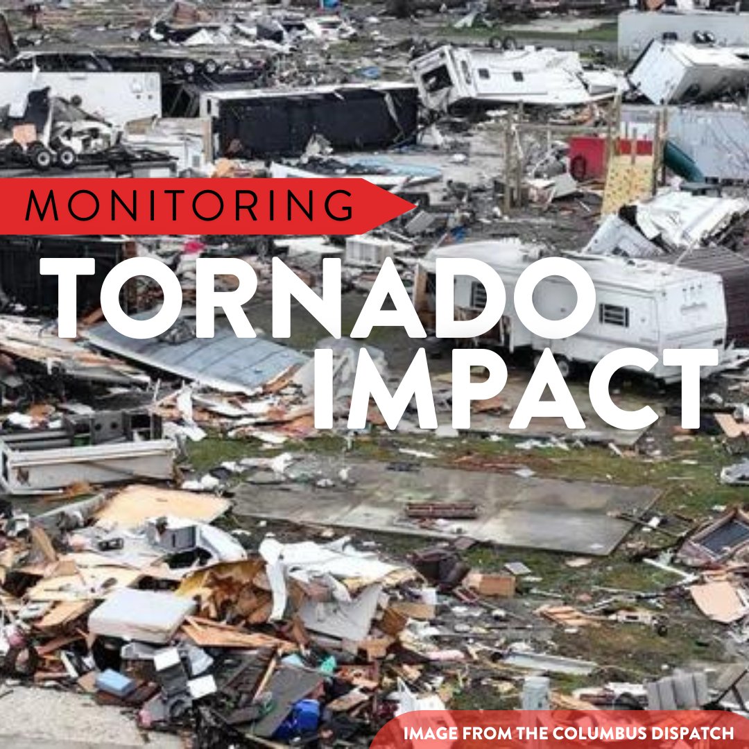 Last night, severe storms and tornadoes swept through parts of Ohio, Indiana, Kentucky and Arkansas. The storms damaged communities and killed 3 people. We are monitoring the situation with our partners and praying for these impacted communities. #disasterrelief