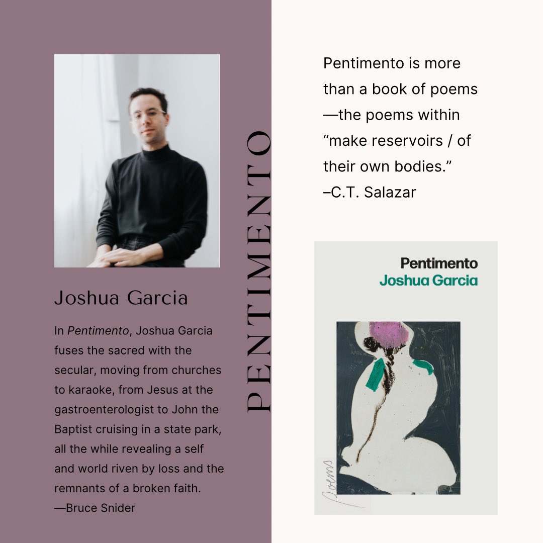 Happy pub day to past Stadler Fellow, @garciajoshxa !!! Go get his debut collection, Pentimento, from @BlackLawrence today!