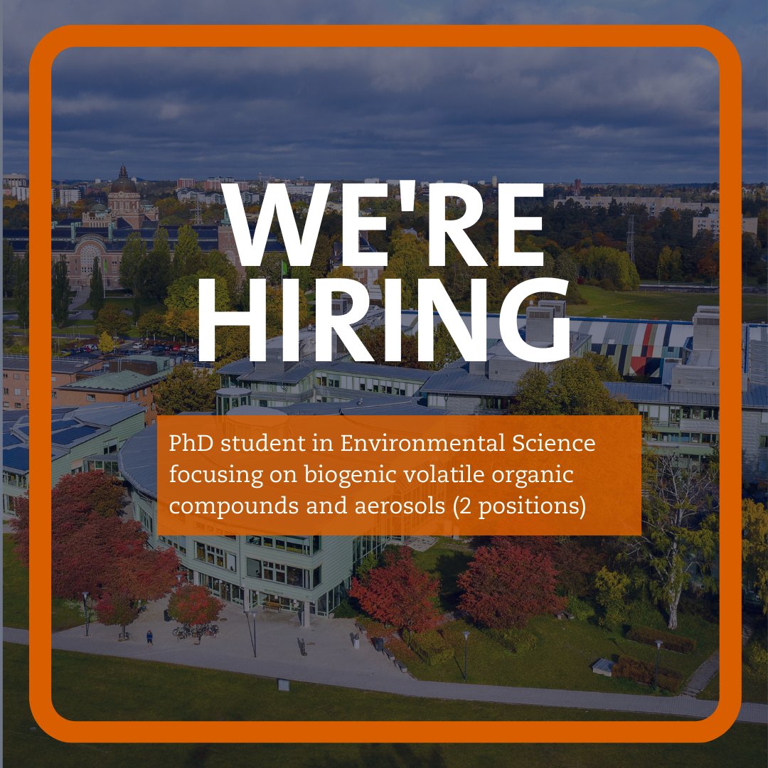 📢We're hiring! 
Not 1, not 2, but 5 PhD positions in Environmental Science!!  Join our team to drive impactful research at <a href="/Stockholm_Uni/">Stockholm University</a>  
For more information &amp; to submit an application
👉shorturl.at/floLP