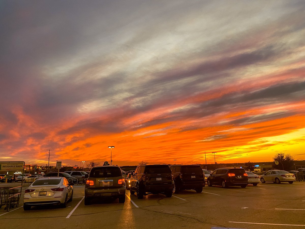 The sunset At a scenic random midwest location parking lot