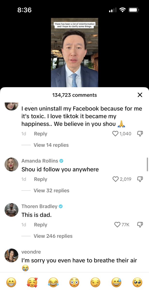 Totally normal comments from TikTok users on their CEO’s video