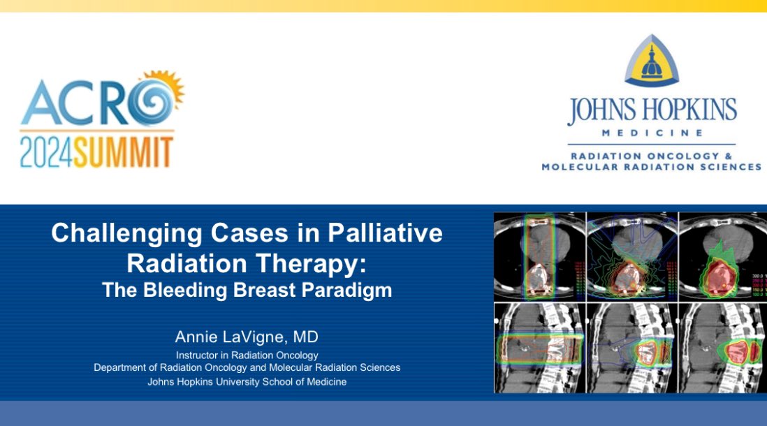 Thanks again for the invite to this year’s “Cases with the Experts” @ACRORadOnc @GrantMcKenz! Loved getting to teach at the intersection of breast and palliative radiation ☢️ #PalliativeRT #MedEd @JHMRadOnc @hopkinskimmel