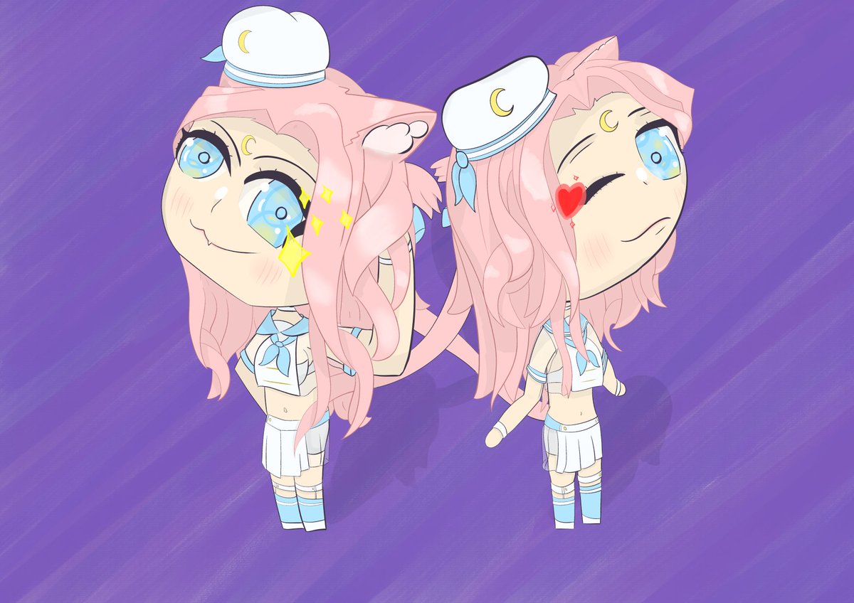 befuddledSalad's tweet photo. I tried Chibi style this time. And there are two of them for double trouble!

#meowmooniart https://t.co/G1UrlIvhz1