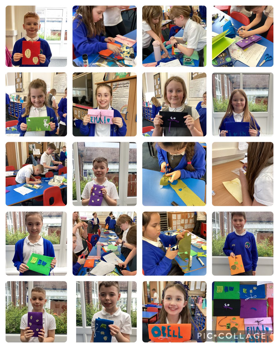 Year 4 Cedar have worked so hard to make book jackets during DT week. The sewing was a challenge but they did so well. #dtburnopfield
