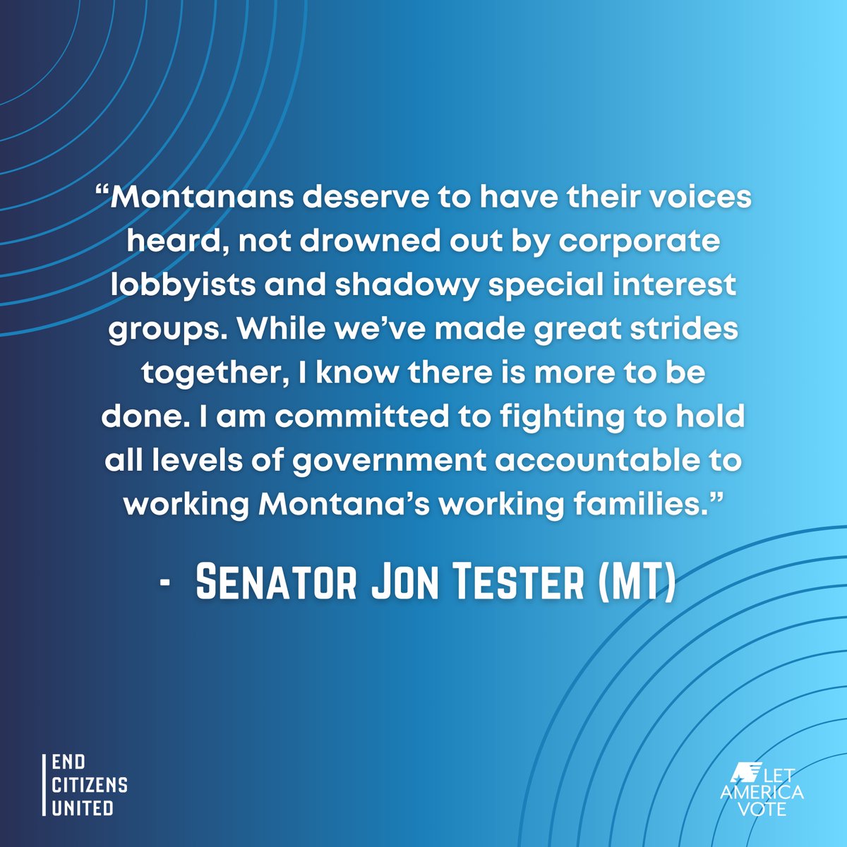 At a time when dark money and corruption runs rampant in politics, @SenatorTester has been a trailblazer in his continued fight to make our government more transparent and accountable for working families. We’re proud to present him with our inaugural Ethics and Transparency…