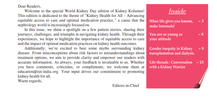 Behold🪄 the brand new @isn_india newsletter @worldkidneyday edition on the brand new ISN website !🔥 🔥🔥 Read it 👉 isn-india.org/isn-newsletter… ♀️ Bridging the gender gap 🤍Fairness creams are not so fair 💬 Patient doctor chat🩺 💊Are nephrologists✍️ing nephrotoxins & more!👇