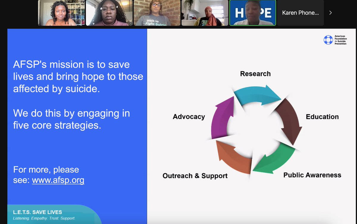 EAInspiration's tweet photo. Honored to be a trained presenter for @afspnational’s new program L.E.T.S. (Listening, Empathy, Trust, Support) Save Lives: An Introduction to Suicide Prevention for Black and African American Communities. More info: https://t.co/jKy8IOADGB 
#LetsSaveLives #PhillyFightsSuicide https://t.co/UNajWuyTMj