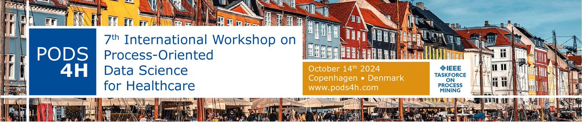 Working on Process Mining in Healthcare? Time to mark October 14th, 2024 in your calendar as the 7th <a href="/PODS4H/">PODS4H</a> workshop will take place <a href="/icpm_conf/">International Conference on Process Mining (ICPM)</a> in Copenhagen 🇩🇰. More information and deadlines: check our website pods4h.com. Looking forward to see your submissions 🙂