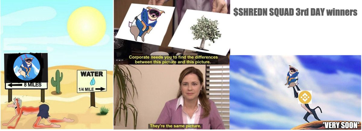 Winners of our $SHREDN SQUAD MEME CONTEST for 3rd Day!    

Congrats, you did a great job, but we are not gonna stop!    

We will DM you on TG.   

👉Join here and get a chance to win $50 in $SHREDN for the best meme with Shredn Dog: t.me/shrednmemes