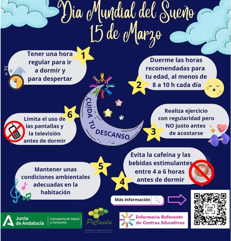 15 de Marzo. DÍA Mundial del Sueño #sueñoinfantil #cuidatudescanso #descanso #dormir #cuidatusueño