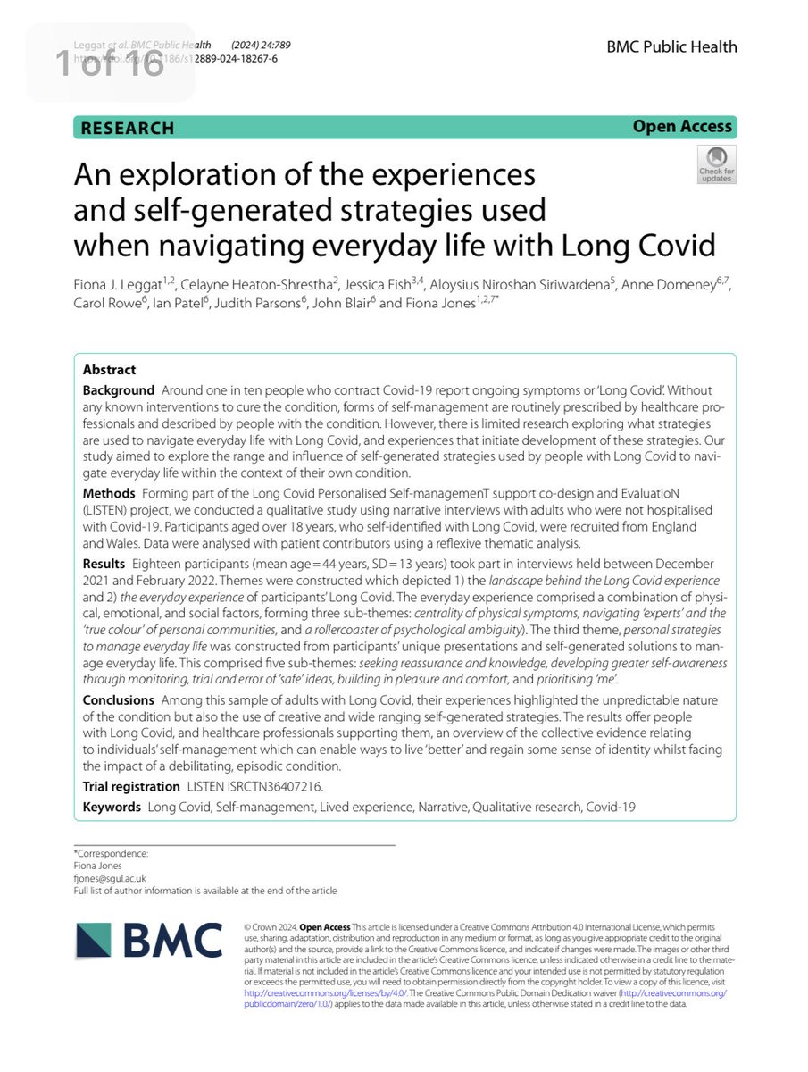 On Long Covid day we would like to share this article from ⁦<a href="/TheLISTENproj/">The LISTEN project</a>⁩ and let everyone with Long Covid know -  we hear you. link.springer.com/article/10.118…