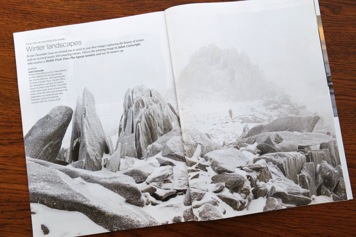 Delighted to see my (prize-winning no less) picture of Castell y Gwynt, #Eryri in print. Thank you @OPOTY😊📷🏔️