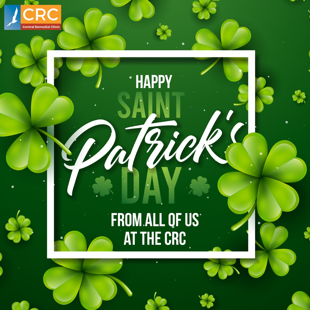 Happy #StPatricksDay2024 from all of us at the CRC! ☘️ Wishing you a rainbow of happiness and good cheer today 🌈😁 ☘️