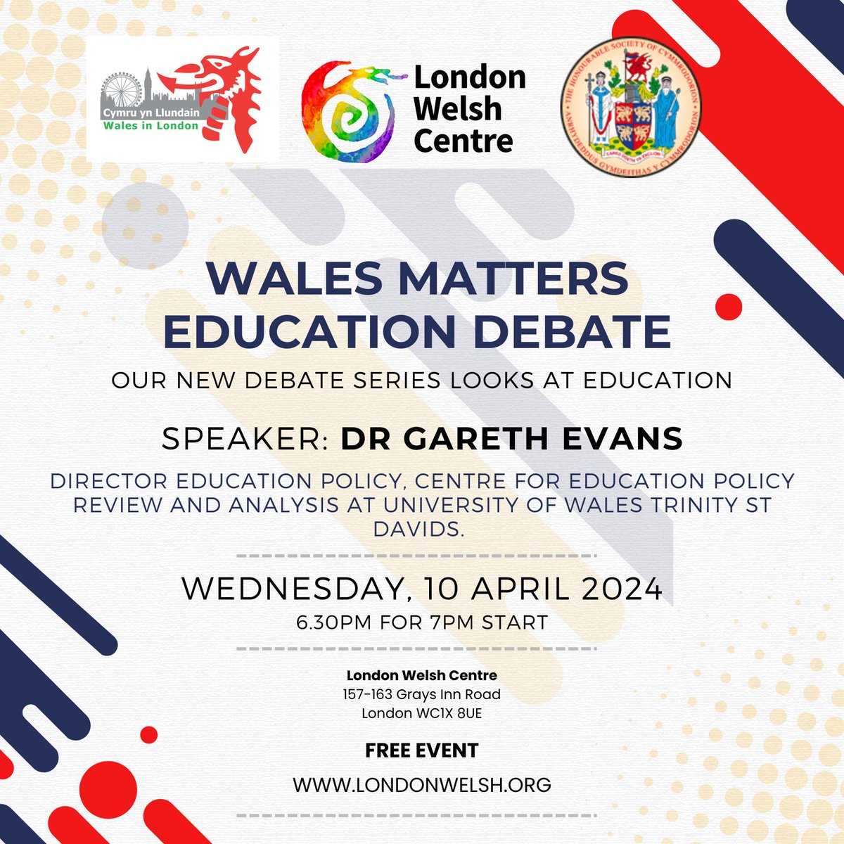 Is Wales equipping its young people to succeed and prosper in the modern world or are we slipping behind? How is curriculum reform in Wales working out? These and other issues will be addressed in an evening devoted to this crucially important topic for our nation's future.