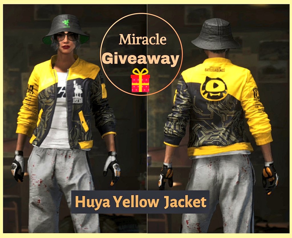 Giveaway of PUBG 7th anniversary 🎁

Huya Yellow Jacket Permanent

To enter:
1. Follow 
2. Like
3. Retweet 
4. Tag a friend 

Good luck , Winner will be announced 2024/4/15

#PUBG