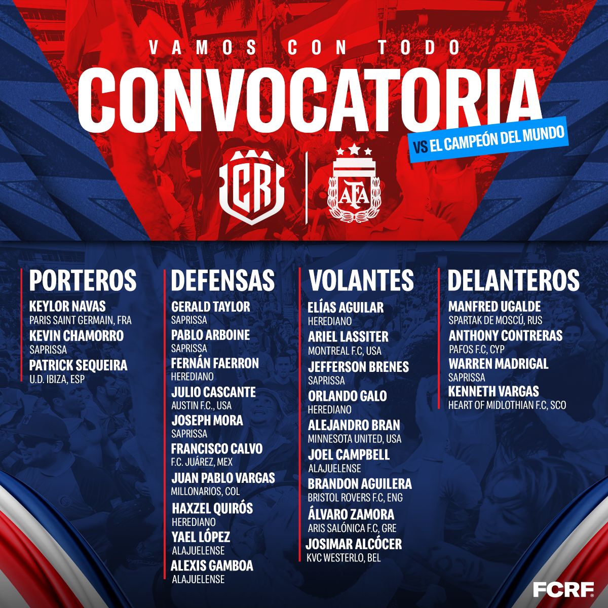 <a href="/Deportivasdel13/">Deportivas del 13</a>  informa:
Esta es la lista de convocados para los próximos juegos de la Selección Nacional de Fútbol, ante Honduras y Argentina
#deportes
#futbol
#LaSele