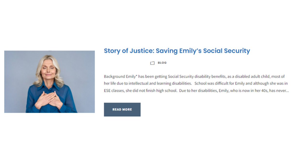 ⚖️Read about how @ccla_sfl helped Emily with her Social Security disability case. coasttocoastlegalaid.org/story-of-justi… #LegalAid #LegalServices #Law #Legal #GiveBack #Donate