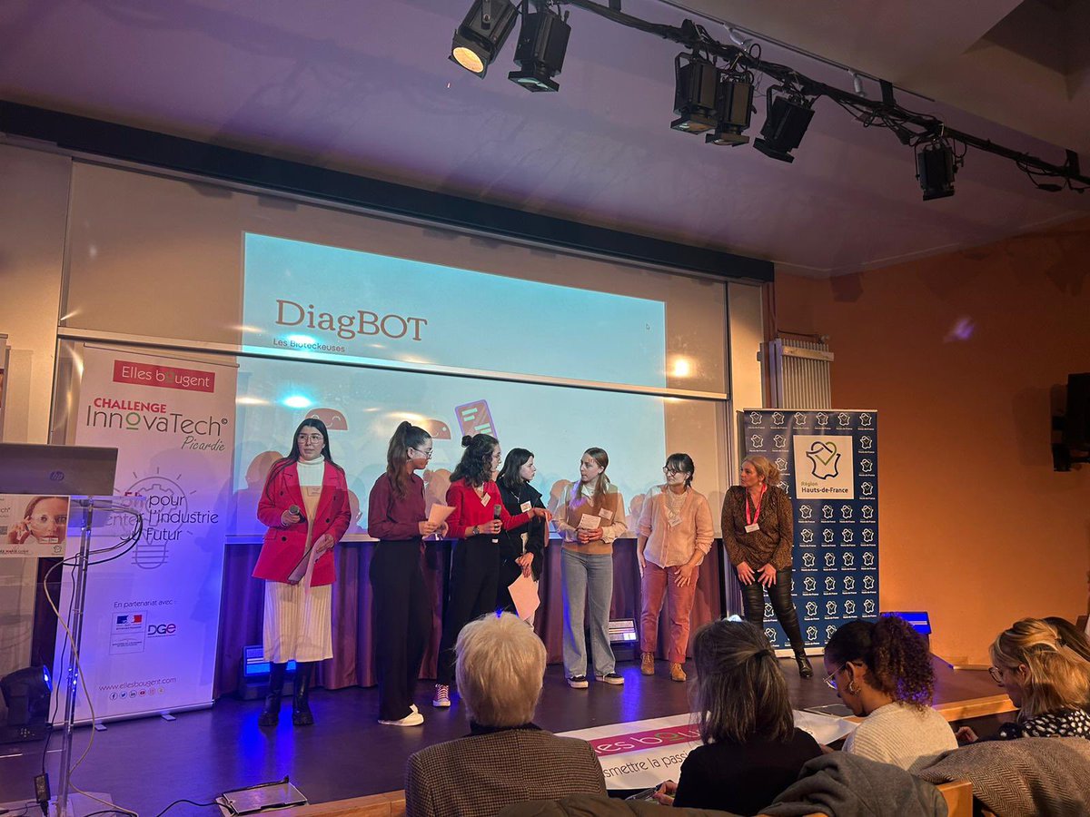 clmsbtk's tweet photo. Aujourd’hui challenge innovatech avec @Ellesbougent au @LyceeMarieCurie  ! Bravo à notre équipe de bio pour leur projet ! 3 eme et prix du public ! 
Félicitations 🎉 
@UpbmAsso @AcAmiens https://t.co/ixyCdyfEYB