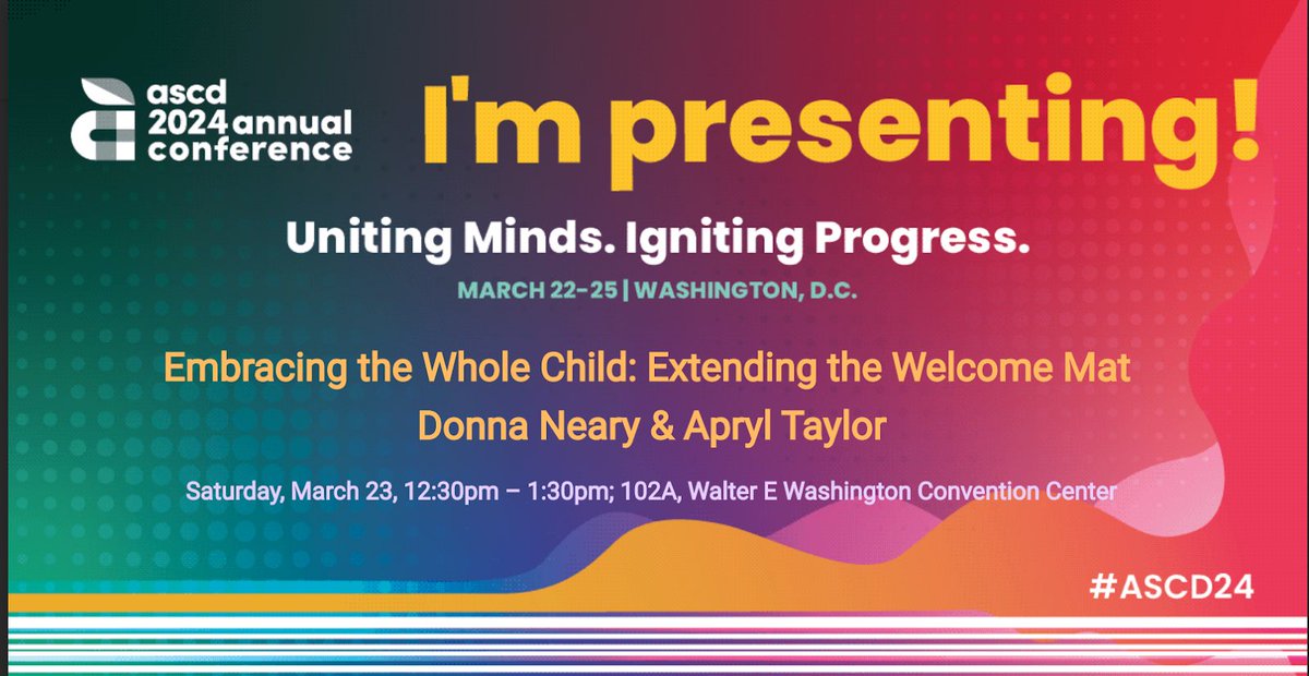 DMN (@donnamneary) on Twitter photo Please join me & <a href="/SociallyStudy/">Ms. Taylor</a> for our presentation on Embracing the Whole Child into learning at #ASCD24⭐️ <a href="/WalterinDC/">Walter McKenzie</a> <a href="/hollowayreader/">Jessica Holloway</a> <a href="/TennesseeASCD/">TN ASCD</a> <a href="/TNedu/">TN Dept of Education</a> <a href="/hamcoschools/">Hamilton County Schools</a> <a href="/reimaginemigrat/">Re-Imagining Migration</a> <a href="/JCPSKY/">JCPS</a> <a href="/LuSettlesYoung/">Lu Young</a> <a href="/ISTEofficial/">ISTE</a> <a href="/EdSurge/">EdSurge</a> Please join me & <a href="/SociallyStudy/">Ms. Taylor</a> for our presentation on Embracing the Whole Child into learning at #ASCD24⭐️ <a href="/WalterinDC/">Walter McKenzie</a> <a href="/hollowayreader/">Jessica Holloway</a> <a href="/TennesseeASCD/">TN ASCD</a> <a href="/TNedu/">TN Dept of Education</a> <a href="/hamcoschools/">Hamilton County Schools</a> <a href="/reimaginemigrat/">Re-Imagining Migration</a> <a href="/JCPSKY/">JCPS</a> <a href="/LuSettlesYoung/">Lu Young</a> <a href="/ISTEofficial/">ISTE</a> <a href="/EdSurge/">EdSurge</a>