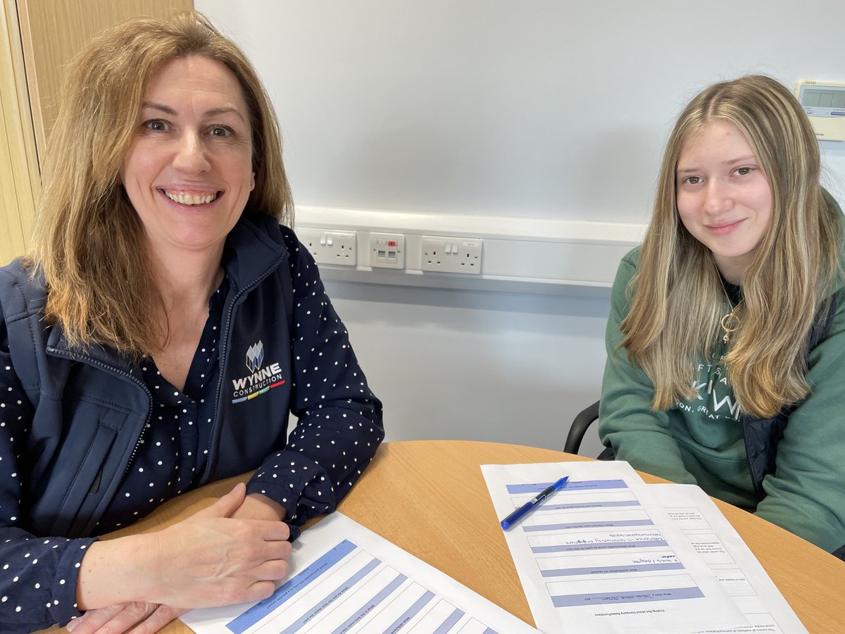 What a week for year 10 pupil, Millie Davies! Work experience week with the Wynne Construction team included a visit to Elfed High School with Social Value Manager, Alison Hourihane Thank you to @CareersWales and Elfed High School for the invitation #workexperience