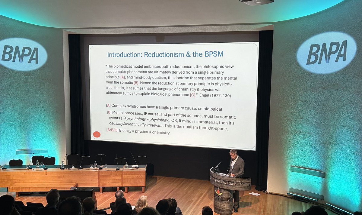 To wrap up an fantastic two days at #BNPA24 Professor Derek Bolton gives the ANPA/BNPA Lecture - 'Neuropsychiatry without reductionism'.