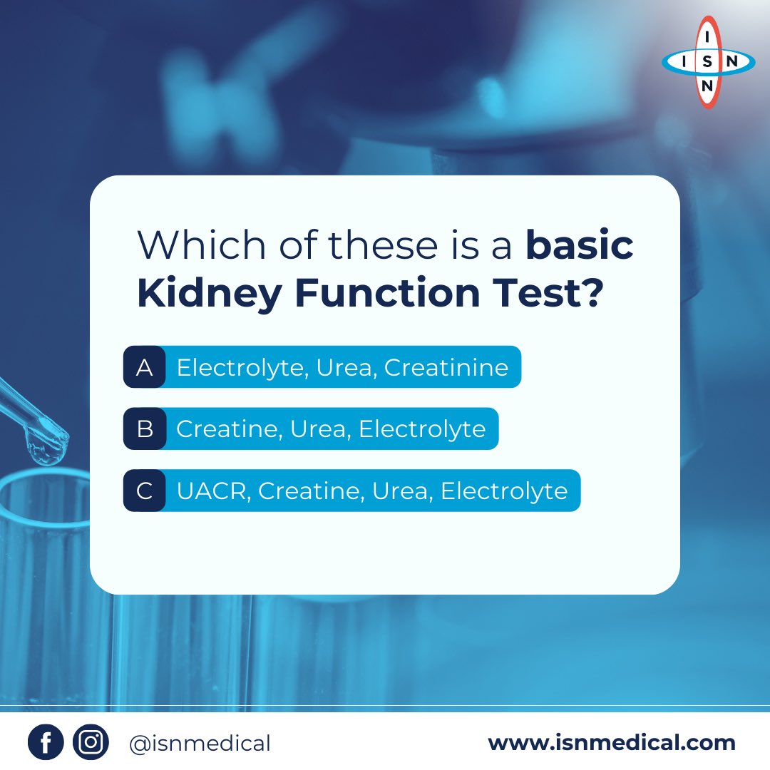 What is the correct answer?

#kidneyfunctiontest #medicaldiagnostics #diagnosticcenter #diagnosticservices