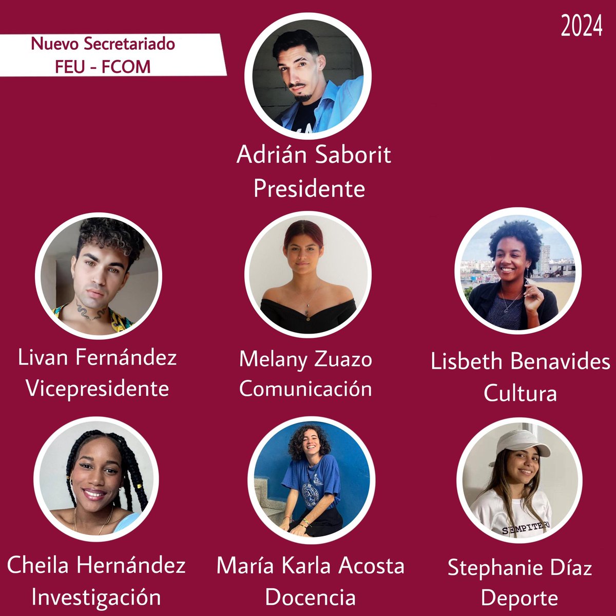fcomUH's tweet photo. Aquí está el nuevo secretariado de la FEU de nuestra facultad para el período 2024.
.
.
.
#SomosUH #FCOMesCass #FEUFCOM https://t.co/w3pxjSuYdz