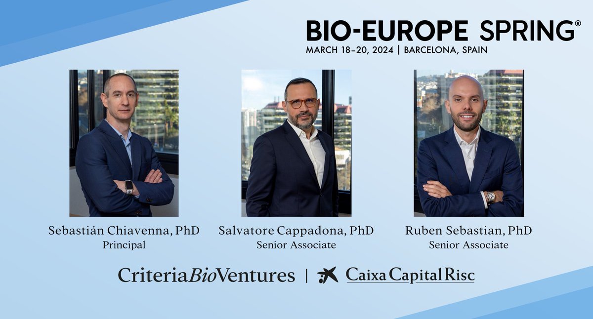 Next week we will be attending #BIOEuropeSpring 2024 in Barcelona to meet #biotech entrepreneurs and catch up with #pharma industry leaders and fellow #venturecapital investors.

If you are also participating, get in touch with us to arrange a meet up! 🤝