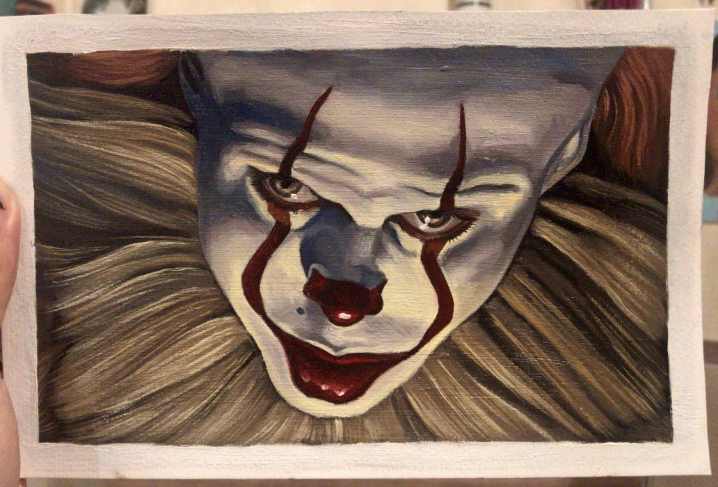 My oil painting of Pennywise 🖌️