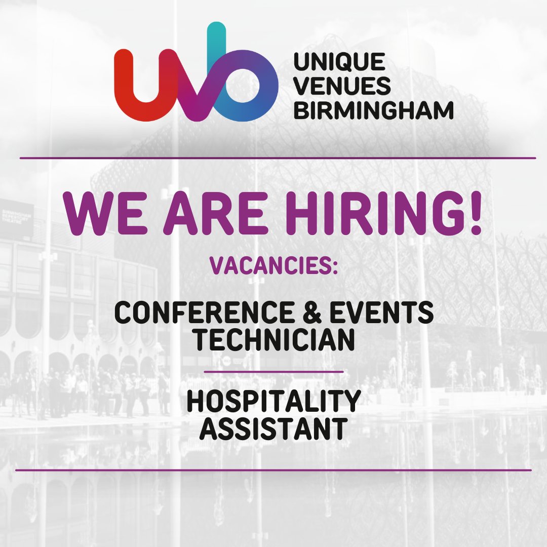 UVB has 2 exciting job vacancies waiting for the perfect candidates! 1️⃣ Conference & Events Technician 2️⃣ Hospitality Assistant If you are passionate about hospitality & events, we want to hear from you! Apply now & be part of our team, click the link: bit.ly/491IlOW