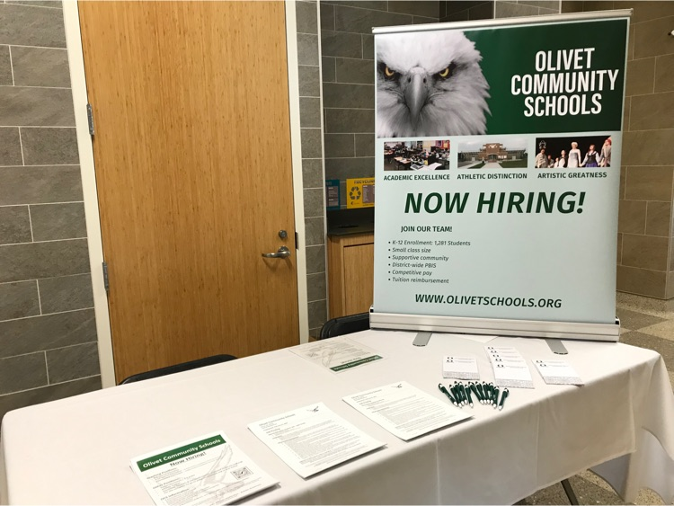 OlivetSchools's tweet image. We&apos;re Hiring!!!!  Olivet Community Schools is represented well at the WMU School Professional Showcase Job Fair on the campus of Western Michigan University!  #OCSRocks