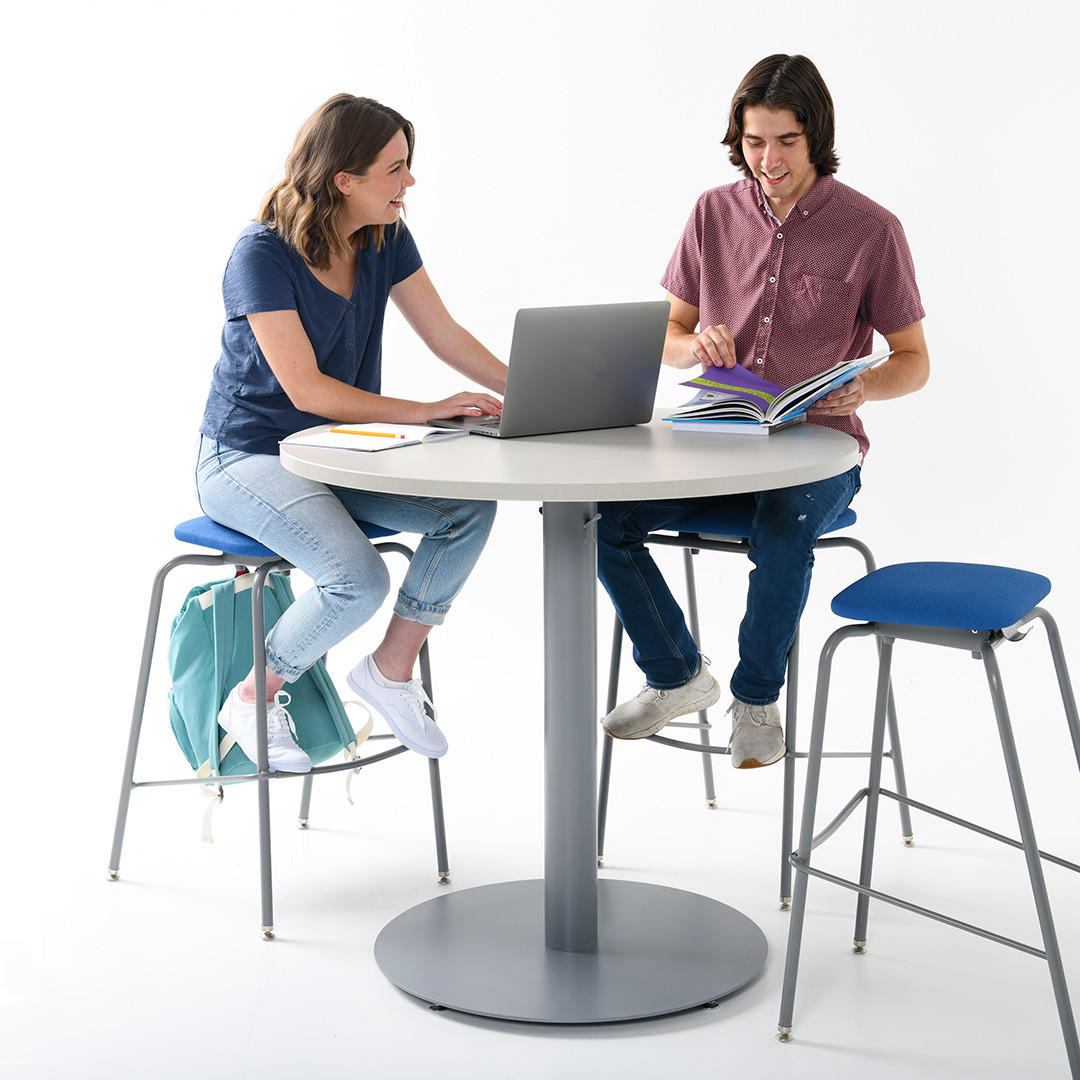 SmithSystem's tweet photo. Elevate your study sessions with our Groove Backless Stools and Café Tables — where simplicity meets comfort. Engage in focused teamwork or solo work supported by design that understands the need for flexible, modern educational spaces. https://t.co/foiww7VkCW