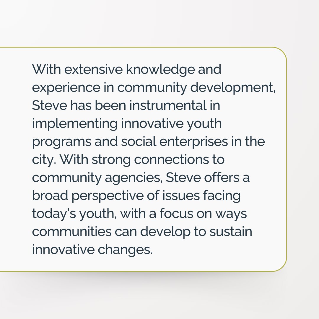 Steve offers a broad perspective of issues facing today's youth, with a focus on ways communities can develop to sustain innovative changes.

Don't miss what's sure to be an insightful afternoon of community conversation: bit.ly/3VdX2ew

<a href="/YOU_London/">Youth Opportunities Unlimited (YOU)</a>

#Panelist #LdnOnt
