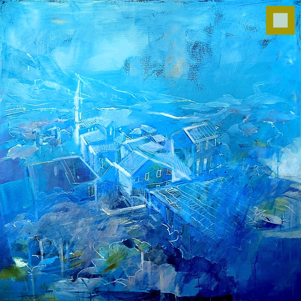 It is easy to get lost in sea of hues, masterfully layered by artist member Oana Lauric in her piece 'AZURE', on display in 'Glimmer' through March 23rd! #artgallery #bostongallery #newburystreet #newburystreetgallery #copleysocietyofart #boston #fineart #cosogallery