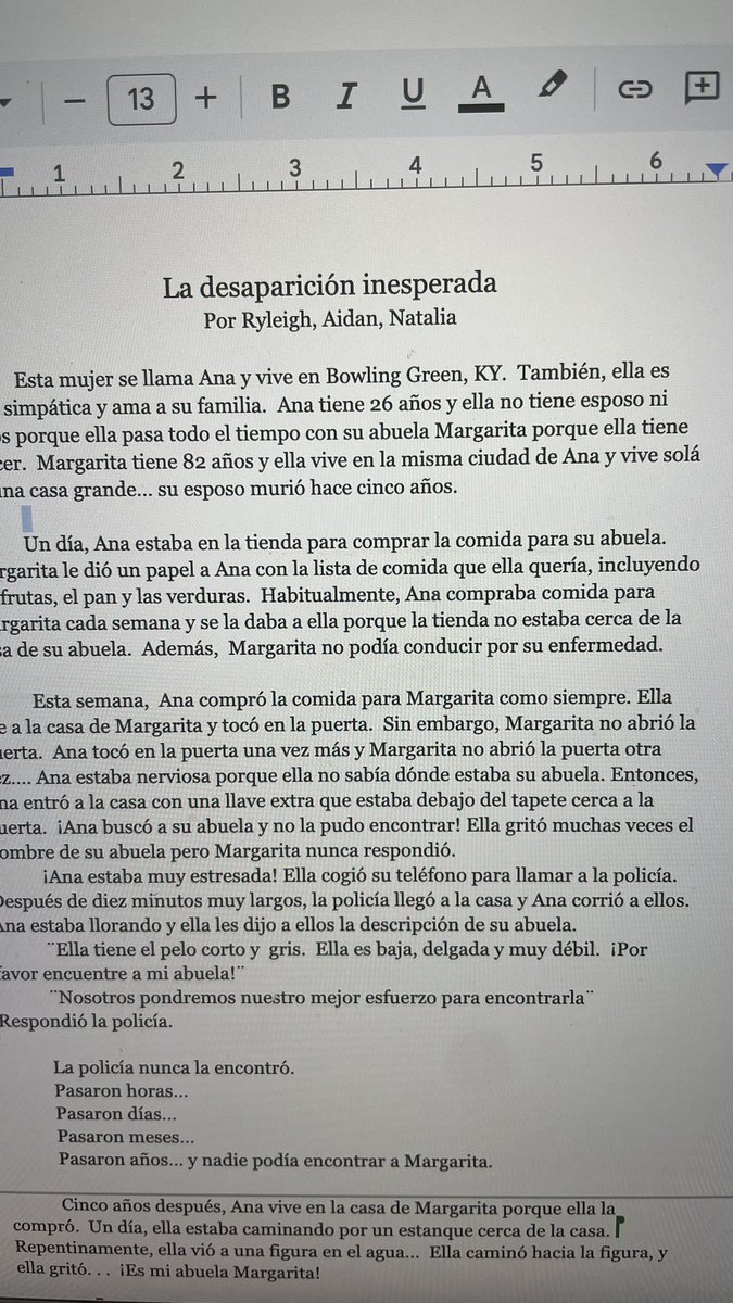 FLaramore's tweet photo. @SouthWarrenHS Spanish IV students continue to make us proud! They can spontaneously create using the target language to express their thoughts! Way to go👏💛😊! https://t.co/NujR0YCKVB