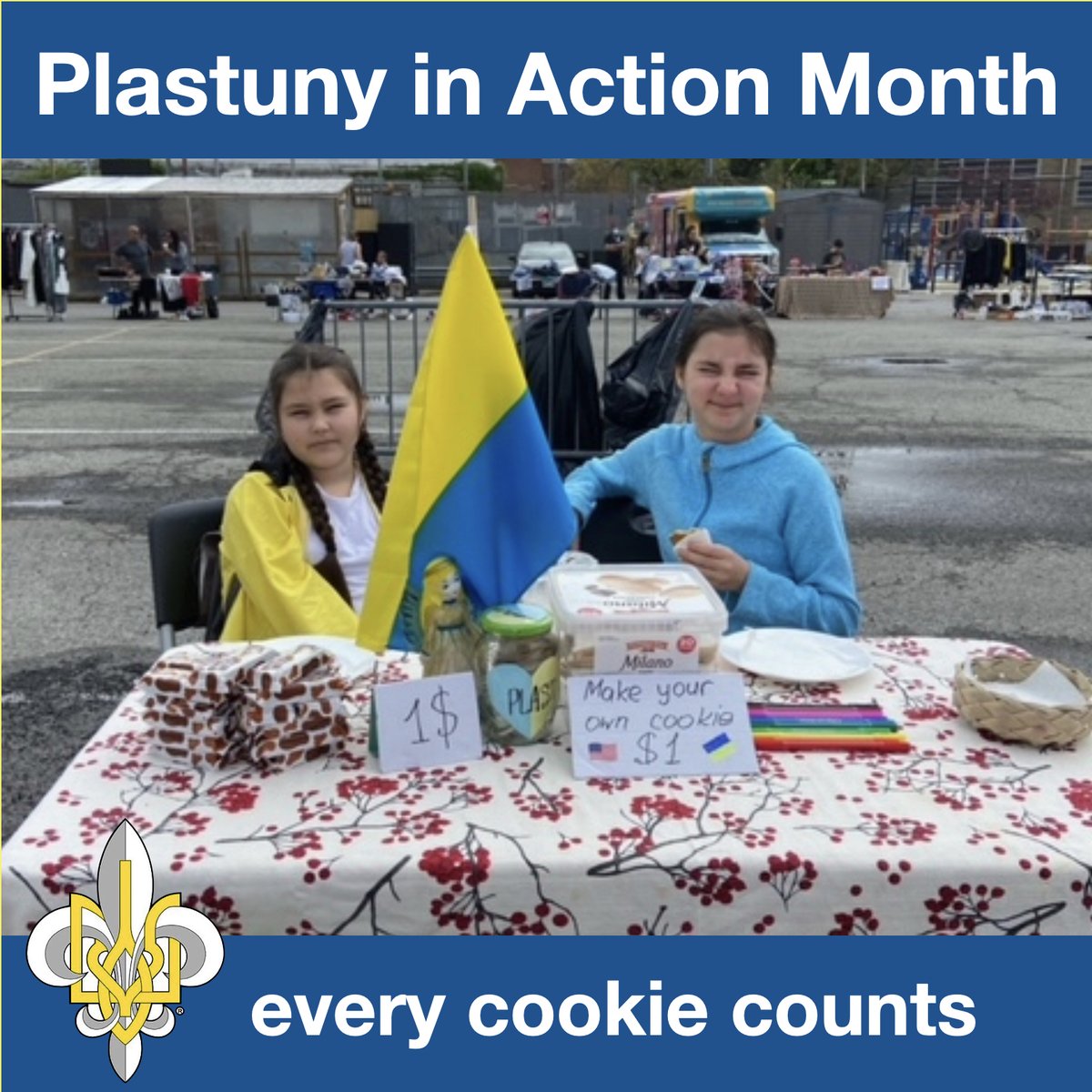 plast_usa's tweet photo. There are lots of ways you can fundraise during April's Plastuny in Action! We can't wait to see your creative ideas, but if you need some help: Virtual cooking class, Drive-in movie night, Jenga tournament, Breakfast before Ukrainian school.
#PlastunyInAction2024 #plastusa https://t.co/VAVapZ9BQO