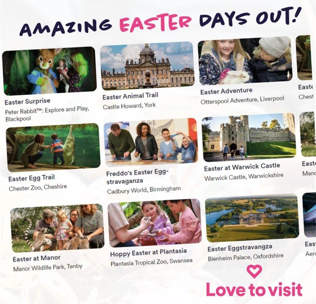 Easter offers, available right now on the deals page. 🌼 Easter Extravaganza at Blenheim Palace, a Zoonormous Egg Hunt at Whipsnade Zoo, Easter storytelling at the Roald Dahl Museum, Mardi Gras celebrations at Thorpe Park and much more! 🌟 Take a look at lovetovisit.com/uk-promotions