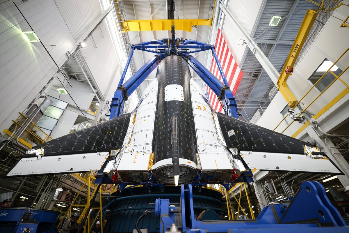 SierraSpaceCo's tweet photo. Dream Chaser has arrived at NASA’s Armstrong In-Space Propulsion facility in Ohio for thermal vacuum testing. This will be its last testing phase in Ohio before it makes its way to @NASAKennedy in Florida. https://t.co/rCLM7hlhZo