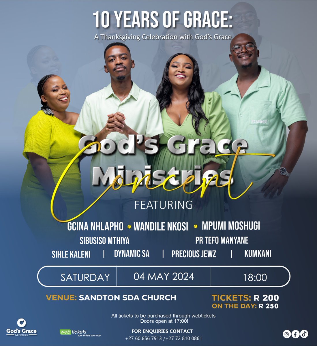 godsgrace__m's tweet photo. We are celebrating 10 Years as a music ministry. 

To celebrate this momentous occasion, we are holding a Thanksgiving Celebration Concert.  

Please join the celebrations by grabbing a ticket for you and your friends on the link below ☺️

https://t.co/u8lqy5yeeJ https://t.co/jYPOstjTdS