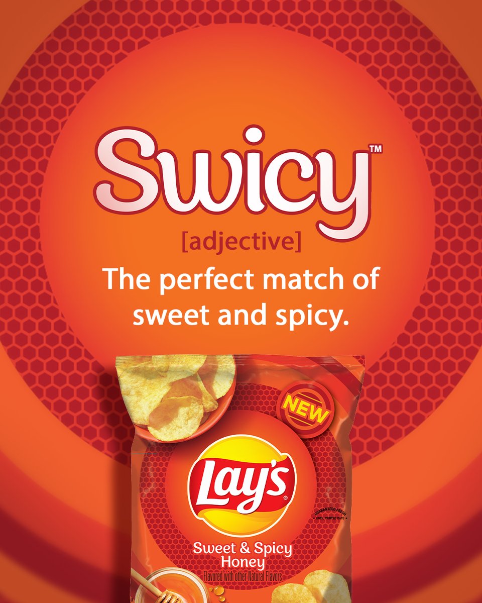 Sweet + spicy = Swicy. Lay’s® Sweet & Spicy Honey is the definition of delicious.